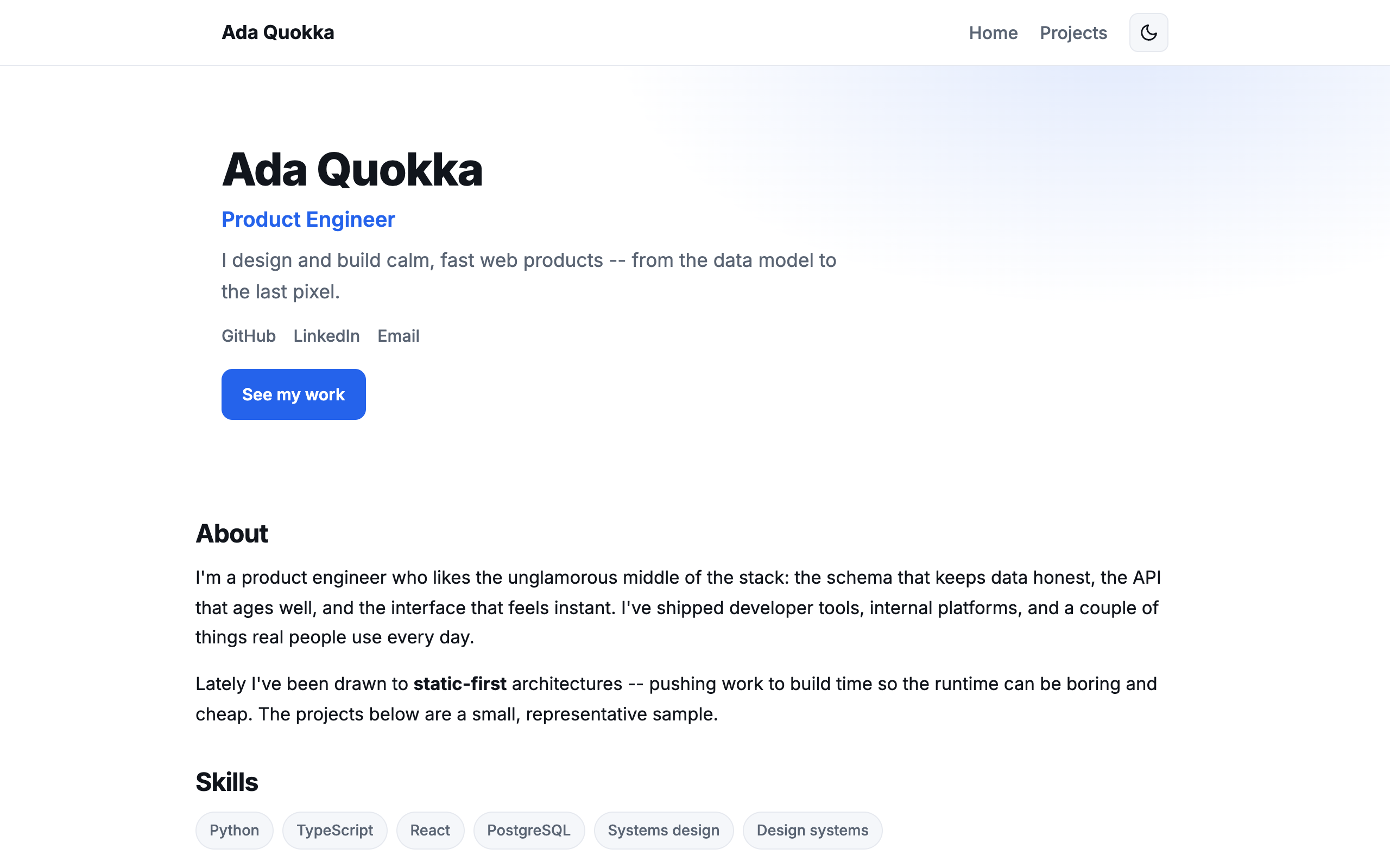Portfolio screenshot